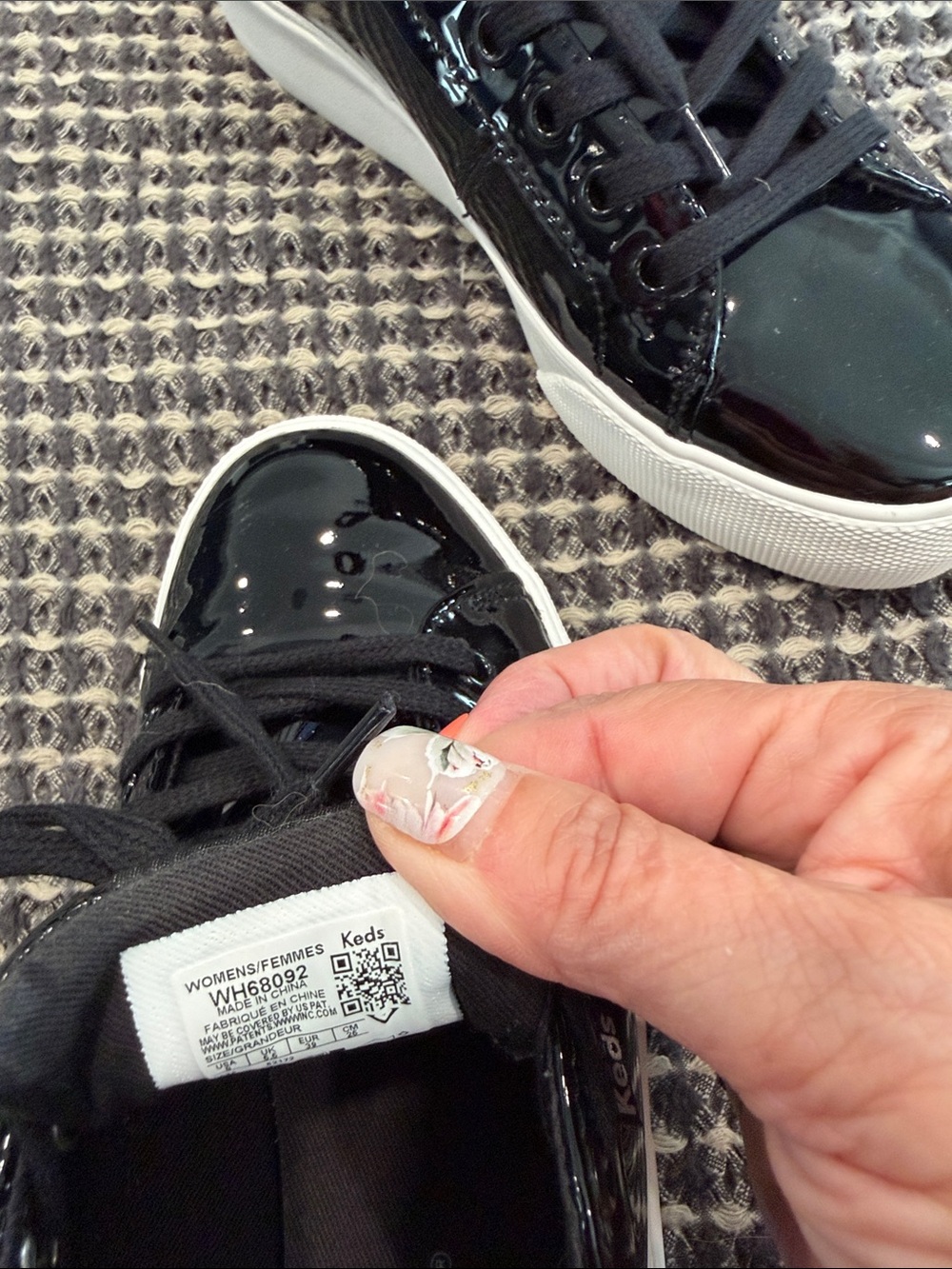 Keds Black Patent Low-Top Lace-Up Sneakers - Picture 2 of 8